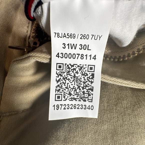 Tommy Hilfiger Men’s Slim Fit Stretch Chino Pants Khaki Beige 31x30 Flat Front - Picture 6 of 11